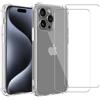 EVETANE Cover iPhone 16 Pro Max e 2 schermi di protezione - TPU - Trasparente - refurbished