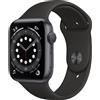 Apple Watch Series 6 (2020) GPS 40 mm - Alluminio Grigio Siderale - Cinturino Sport Nero, excellent