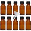mikken Viva Haushaltswaren, 10 flaconi contagocce da 10 ml, da Farmacista, Bottiglie con Inserto contagocce, in Vetro Marrone, Vetro, Marrone, 20 ml