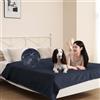 DUJUIKE Coperta Da Letto Impermeabile, Coperta Per Cani In Flanella Impermeabile, Adatta Per La Protezione Di Letti, Divani E Mobili, Morbida Coperta Multifunzionale Double Face (152x202 Cm, Blu Navy)