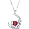 J.MUEN Collana Donna Argento 925 Collana Luna Ciondolo - Regali originali per Natale,compleanno,anniversario e Festa della Mamma,ideali per moglie,mamma,fidanzata e amici