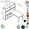 SEIPO VERTEX scrivania piano in melaminico con mobile alto con ante scorrevoli Seipo - VX.0626 27 28 SX