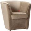 Liberoshopping Poltrona poltroncina da camera o soggiorno imbottita in tessuto velluto e struttura in legno (Beige)