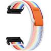 ZoRoll 22mm QuickFit Cinturino per Garmin Fenix E/Fenix 8 47mm/Fenix 7 Pro/Fenix 7/6 Pro/6/5/5 Plus, Elastico Nylon Cinghie di Ricambio per Garmin Tactix 8 47mm/Descent G2/Epix - Arcobaleno Bianco