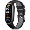 MiKoyi Cinturino in Silicone Compatibile con Xiaomi Smart Band 10/9 / 8, Morbida Impermeabile Regolabili Cinturino per Xiaomi Smart Band 10/9 / 8, Nero Grigio