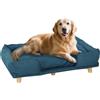 PawHut Divano Lettino per Cani Grandi fino 30 kg da Interno con Cuscino Rimovibile, 96x66x24 cm, Blu