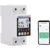 TAXNELE WiFi Misuratore intelligente di energia AC 63A 80-300V WiFi Smart Earth Leakage Over Sotto Protezione di Tensione Interruttore Elettricità Monitor di Energia APP Telecomando Smart Life 230V