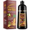 Generico Shampoo Colorante Nero Donna Uomo, 500ML per Capelli 3 in 1, Black Hair Dye, Colorante Capelli Bianchi, Shampoo Capelli Colorati Tintura Capelli Istantanea (Marrone Scuro)