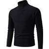 Generico Strato Base Maglione Casual Alla Moda da Uomo Lavorato a Maglia a Mezzo in Tinta Unita Maglione Uomo Invernali Maglia Lupetto Elegante