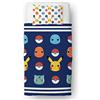 Pokémon Set copripiumino singolo per bambini, con licenza ufficiale Pokemon, design con distintivi Pikachu reversibile su 2 lati, con federa coordinata, set da letto singolo Character World Brands