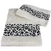 Tex family Set Asciugamani Spugna Jacquard 1+1 Viso e ospite MACULATO Beige Sacco Washy