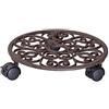 Wagner Carrello per Piante Antik Ø 29 x 6,5 cm I Carrello per Fiori e Piante per Interni ed Esterni, Rame I Portavaso in ghisa con 2 Freni I Portata 50 kg - 20092501