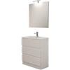 Decor Bagno Mobile bagno da terra leonardo 3 cassetti bianco, 78x39,5x85 cm