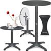 KESSER® Tavolo da Bar 2 in1 Tavolo da bistrot Pieghevole Alluminio Piano in Acciaio Inox | Altezza Regolabile | Tavolo da Festa Tavolo| al interno e all'aperto, Ø 80 cm - 1er Set