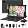 PIXGOOD Tablet 10 pollici 4G lte e 5G WiFi, Android 14.0 Octa-Core, 36GB RAM, 128GB ROM (1TB Espandibile), INCELL 1980 * 1200, 13MP+8MP, Tablet in offerta con Tastiera etc, GPS/Bluetooth (Nero)