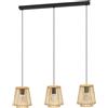 Eglo Leuchten my light Sospensione a 3 luci Hykeham in stile rattan-legno 3XE27 43853/20