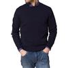 Amirante Antica Sartoria Napoletana Maglia uomo a maniche lunghe girocollo in cotone delavè blu