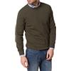 Amirante Antica Sartoria Napoletana Maglia uomo a maniche lunghe girocollo in cotone delavè verde militare