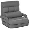 Easycomfort Poltrona Letto Singolo con Cuscino e Schienale Reclinabile su 5 Livelli, 62x78x70 cm, Grigio