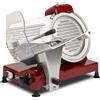 G3 Ferrari G20157 Affettatrice Professionale Emilia 250, 240 W, Lama Inox 25 cm, Affilatoio integrato, Interruttore a 2 pulsanti, Spessore taglio 0-12 mm, Piedini antiscivolo, Rosso