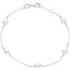ORO&CO Bracciale in oro bianco con perle fresh water