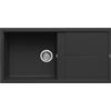 ELLECI Lavello Cucina 1 Vasca da Incasso con Gocciolatoio in Keratek Larghezza 100 cm colore Nero 86 - LKU48086 Unico 480