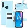 HualuBro Cover Alcatel 1S 2020, Cover Alcatel 3L 2020, Cover Alcatel 1V 2020, Flip Cover a Libro in PU Pelle Antiurto Portafoglio Leather Case Custodia per Alcatel 1S 2020 Cover (Blu)