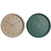 Home ESPRIT Orologio da parete in PVC verde rosa, moderno, 30 x 4 x 30 cm (2 pezzi)