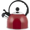 H&H Bollitore con Fischio, Acciaio Inox, Rosso, 1,5Lt, Induzione
