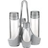Guzzini Menage Set Olio Aceto Sale e Pepe Glam/Vintage, Grigio Cielo, 18.5 x 14 x h24 cm