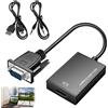 DONOONIS Adattatore da VGA a HDMI, 1080P Cavo Vga Maschio a Hdmi Femmina con Audio, Convertitore Vga to Hdmi per PC, Desktop, Laptop a Monitor, Proiettore, HDTV con Cavo Audio e Cavo USB