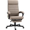 Vinsetto Sedia da Ufficio Ergonomica con Altezza Regolabile, Poggiapiedi Incluso e Seduta Imbottita, 68x67x106-114 cm, Marrone|Aosom