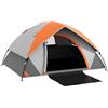 Outsunny Tenda da Campeggio 2 Posti con Finestra a Rete e Gancio, in Poliestere, 210x150x110 cm, Grigio e Arancione