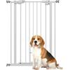 PawHut Cancellino per Cani Regolabile Alto con Porta Piccola e Chiusura Automatica, 74-80x104cm, Bianco