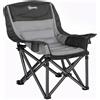 Outsunny Sedia da Campeggio Pieghevole con 2 Portabicchieri e Tasche Laterali, 99x71x103 cm, Grigio e Nero