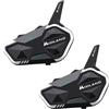 Midland - Interfono Moto Bluetooth + Mesh R1 Mesh Doppio, Auricolari Casco Moto Waterproof IPX6, Portata 500m, 23H, Audio RCF, Stereo Background, Compatibile TFT e Radio FM, 6 Persone Conference