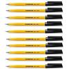 Staedtler, Stick 430, penne a sfera con punta fine da 0,3 mm, colore inchiostro: nero, con regolazione del flusso di inchiostro, per una scrittura scorrevole, confezione da 10 pezzi