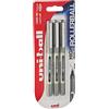Uni-Ball Penna rollerball UB-157 Eye Fine, inchiostro nero Uni-ball Super Ink, pennino da 0,7 mm, confezione da 3 pezzi