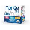 Monge grill megapack 12x100 g mix adult manzo, merluzzo e pollo