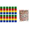 ARKRAFT Stelle filanti Carta FSC Confezione rotori da 12 Pezzi + 1kg di coriandoli Colorati (Set 12+1kg)