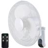 Melchioni Family | Ventilatore da Parete, 3 Pale, 40 cm di Diametro, 3 Velocità, Timer 7:30 ore, Funzione Oscillazione, con Pannello Comandi, Telecomando, Colore Bianco