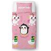 Character World Set copripiumino singolo ufficiale Adopt Me | Design abbracci con pinguino, unicorno e anatra | biancheria da letto reversibile su 2 lati con federa coordinata | set per letto singolo