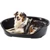 Ferplast Cuccia per Cani Cuccia per Cani grandi 100% plastica riciclata Lettino per Cani lavabile traspirante e antiscivolo Siesta Deluxe, 93,5 x 68 x 28,5 cm., Nero