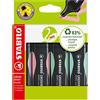 STABILO - Evidenziatore Ecosostenibile - GREEN BOSS Pastel | Astuccio da 4, Glicine/Rosa Antico/Verde Menta/Carta da Zucchero