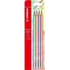 STABILO Swano pastel - Matita con Gommino - Gradazione HB - Pack da 4 - Verde Menta/Glicine/Rosa Pesca/Rosa Antico
