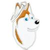 My Family Medaglietta Cane Husky Siberiano Bianco e Marrone