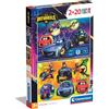 Clementoni- Batwheels Supercolor Puzzle-Batwheels-2x20 (Include 2 20 Pezzi) Bambini 3 Anni, Puzzle Cartoni Animati, Made in Italy, Multicolore, 24806