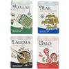Generic Ach Brito Símbolos Lusitanos, set da 4 pezzi (4 x 75 g = 300 g): Mar, Portogallo, Saudade & Galo, sapone profumato portoghese, sapone solido per mani e corpo.