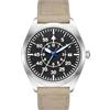 Boyarca Pilot Watch - Orologio da polso da uomo, automatico, meccanico, cassa in acciaio inox, cinturino in tela di nylon, orologio Flieger, Cachi B