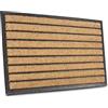 Hanse Home Zerbino in cocco e gomma per interni ed esterni, per esterni, colore naturale, con strisce di cocco, resistente alle intemperie e antiscivolo, per corridoio, terrazza, ingresso - 45 x 75 cm